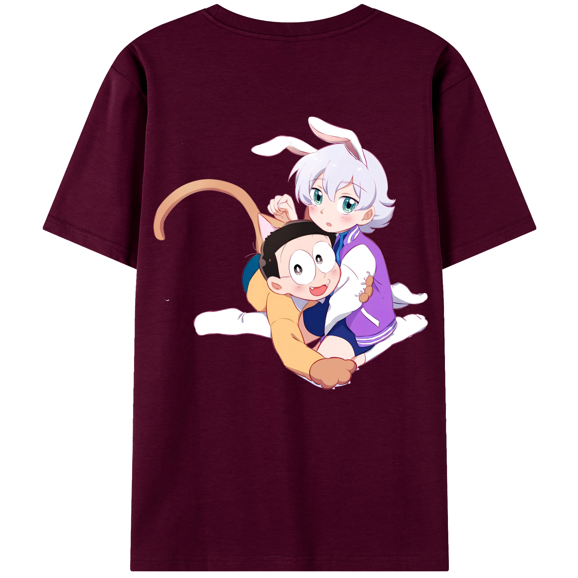 （画像用） ドラえもん 野比 のび太 Doraemon Nobita Nobi レディース半袖Tシャツ(バックプリント)